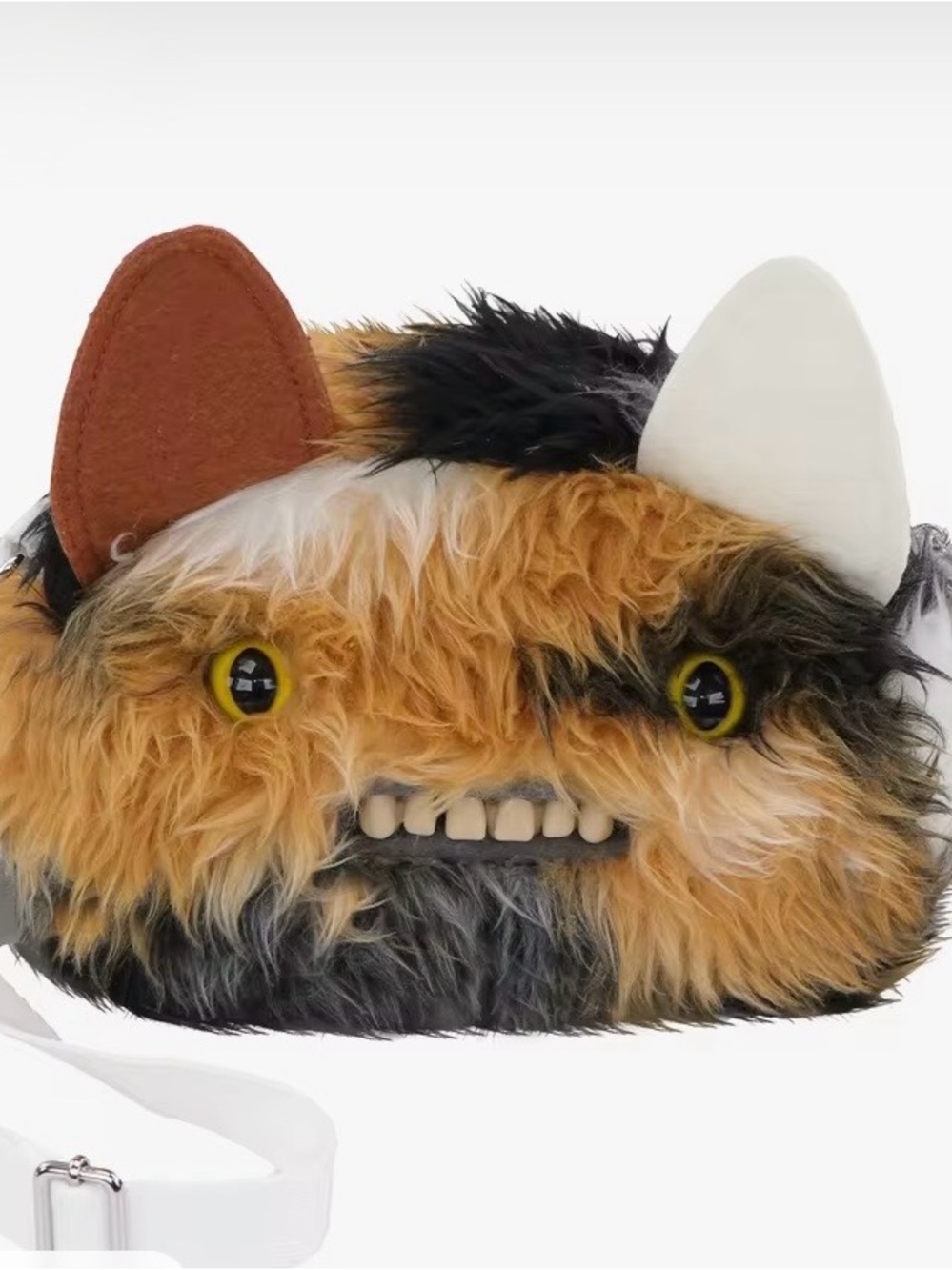 New Fuggler Zuru Series 3 Crossbody Bag Purse Plush Calico Alley Cat Furry